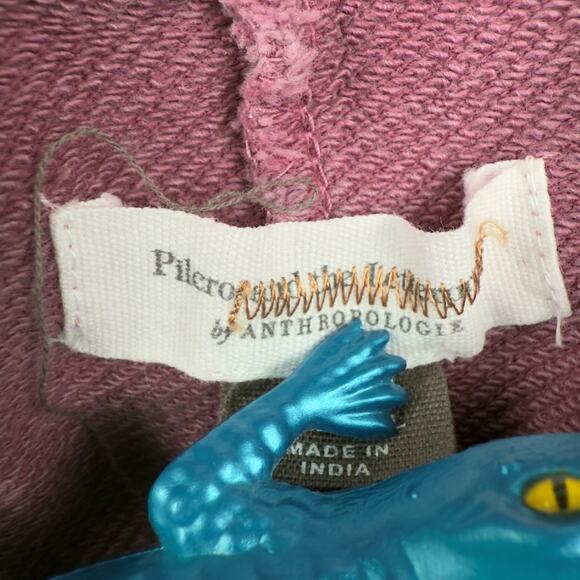 Pilcro by Anthropologie Flynn Flared Pleated Hoodie Sweatshirt Raspberry Small - Picture 8 of 10